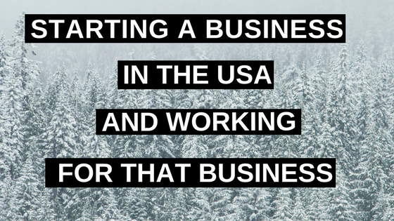 Starting a Business in the USA and Working for that Business